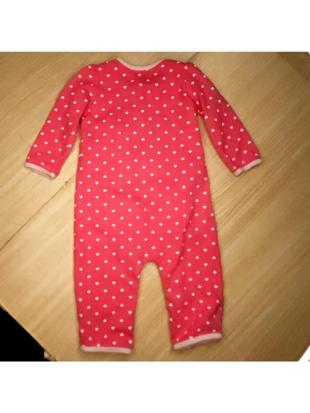 Carter's Infant Girls Pink White Polka-dot Romper 12 Months